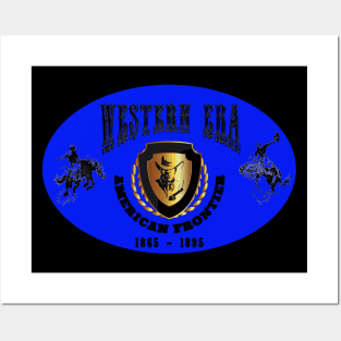 Western Era aka American Frontier - Blue, Black and Gold Posters and Art